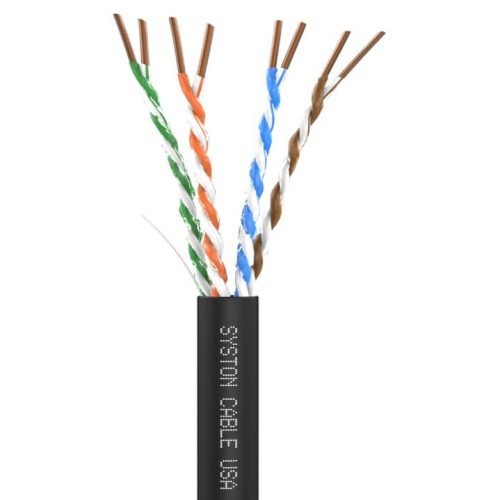 SySPEED Premium Cat 5E Direct Burial Ethernet Cable<br/><br/>Unshielded Twisted Pair (UTP) 4 Pair 24 AWG<br/><br/>Outside Plant (OSP) - Rated Cable<br/>Water Blocking Gel-filled - Sunlight Resistant<br/>Suitable for Direct-Burial Applications