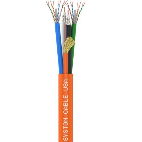 Premium Bundled Multimedia Cable<br/><br/>(2) Cat 5E + (2) RG6/U Quad Shield + (2) FDDI/Fiber Cable with Overall Jacket <br/>CMR, CL2R, FT4, Sunlight Resistant