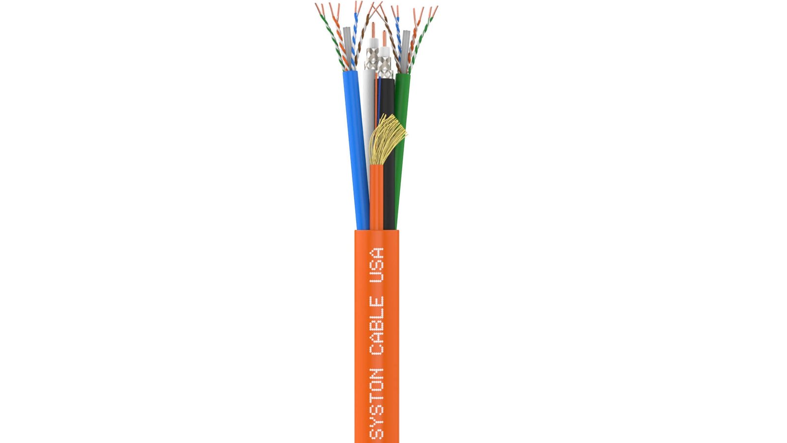 Premium Bundled Multimedia Cable<br/><br/>(2) Cat 5E + (2) RG6/U Quad Shield + (2) FDDI/Fiber Cable with Overall Jacket <br/>CMR, CL2R, FT4, Sunlight Resistant
