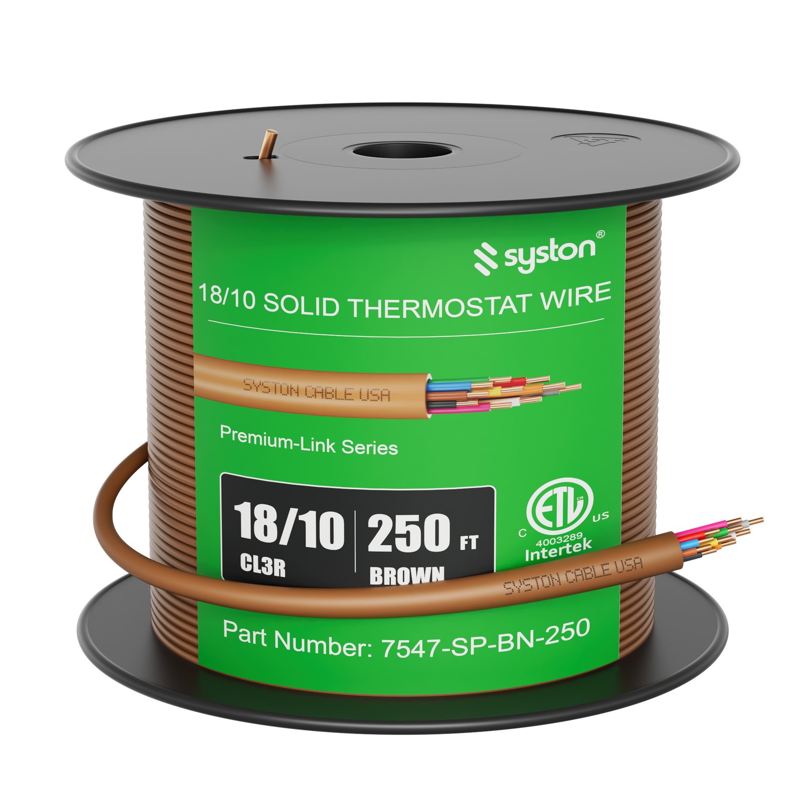 EZ-Pull Premium 18/10 Thermostat Wire<br/><br/>18 AWG, 10 Conductors, Solid Copper<br/>Riser Rated - CMR, CL3R, FT4, Sunlight Resistant - Image 7