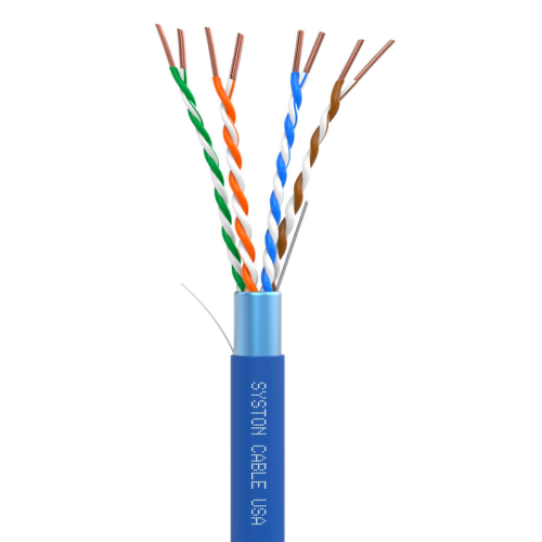 SySPEED Premium Cat 5E Network Ethernet Cable<br/><br/>Overall Shielded Twisted Pair (FTP) 4 Pair 24 AWG<br/>Riser Rated - CMR, FT4, Sunlight Resistant