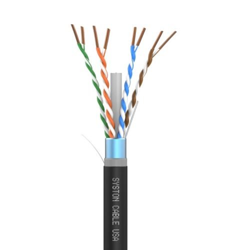 SySPEED Premium Cat 6E Direct Burial Ethernet Traffic Camera Cable<br/><br/>Overall Shielded Twisted Pair (FTP) 4 Pair 23 AWG<br/><br/>Outside Plant (OSP) - Rated Cable<br/>Sunlight Resistant Suitable for Direct-Burial Applications