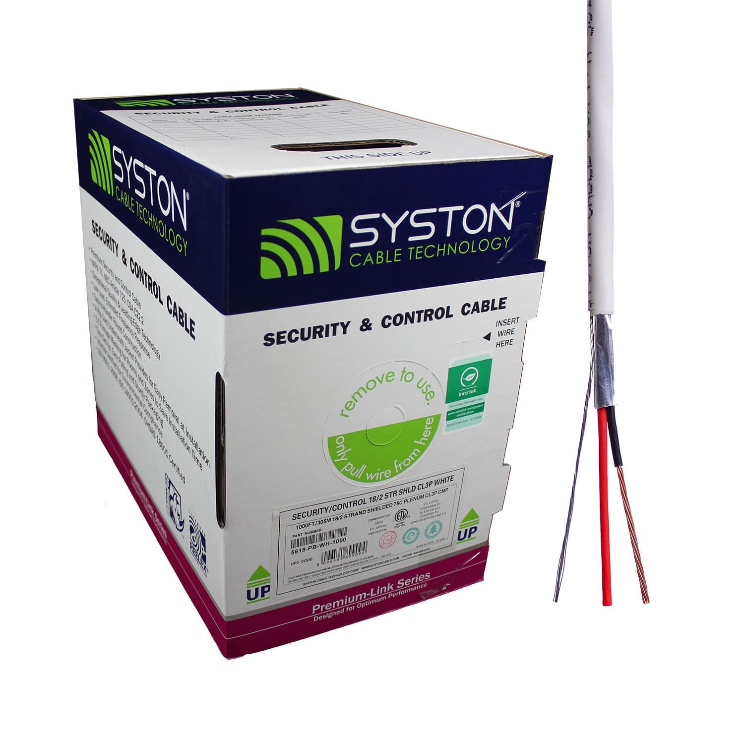 This 18 AWG 2-stranded cable for security cameras is reliable and easy to install